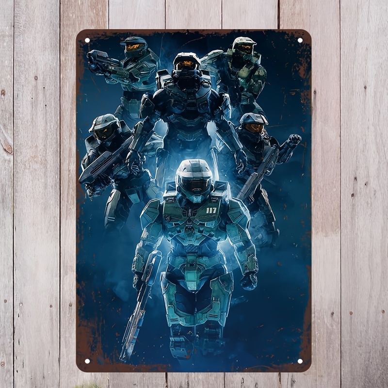 Home Improvement Game - Papan Seni Dinding Logam Terinspirasi Halo,